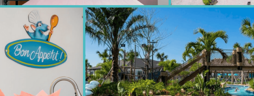 pictures of pool, bedroom, and dining room in Wonder Vacation Homes property